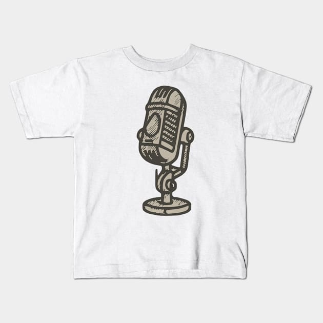 A Vintage Microphone Kids T-Shirt by design/you/love